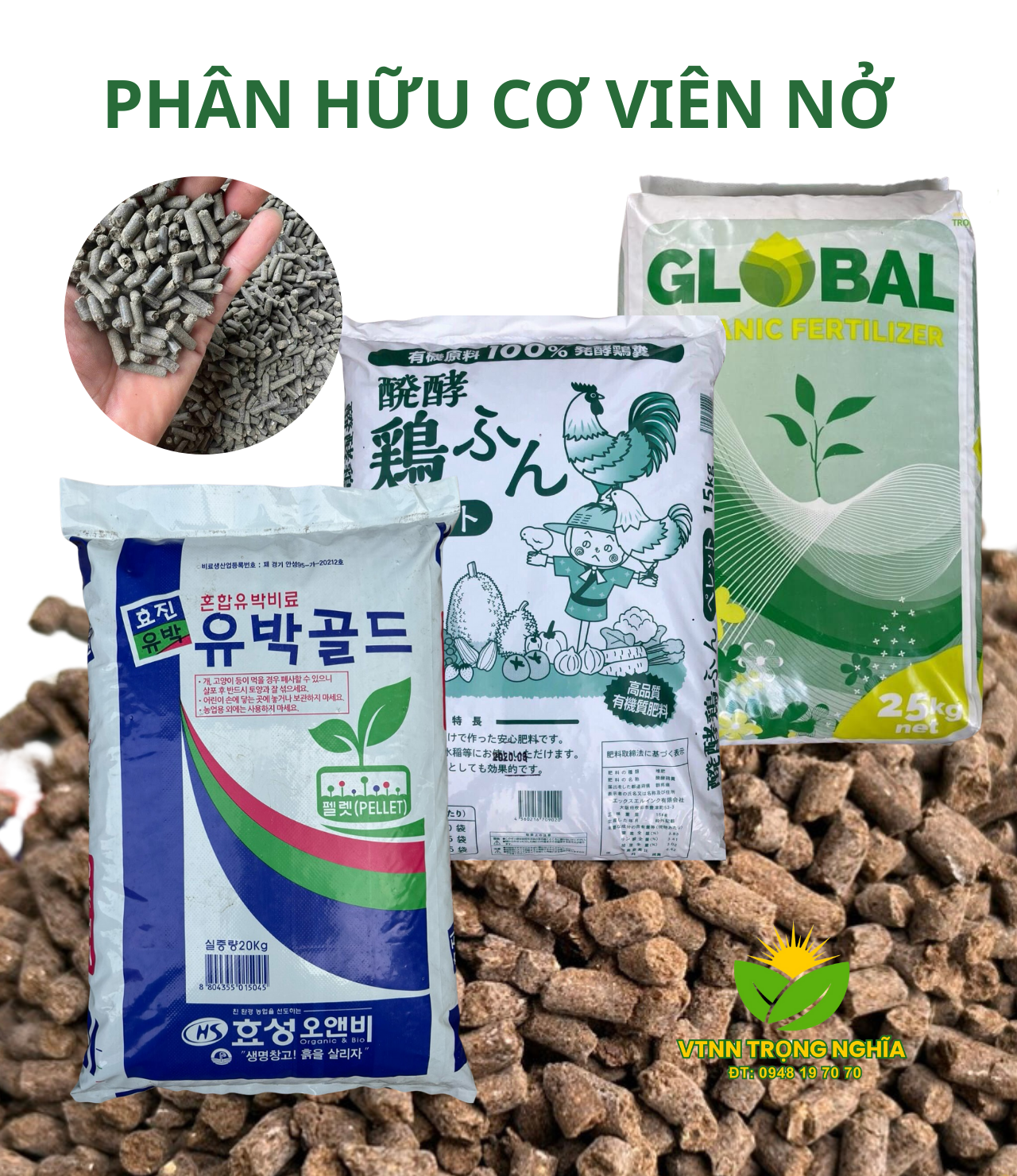 PHÂN HỮU CƠ VIÊN NỞ | PHÂN HỮU CƠ NHẬP KHẨU