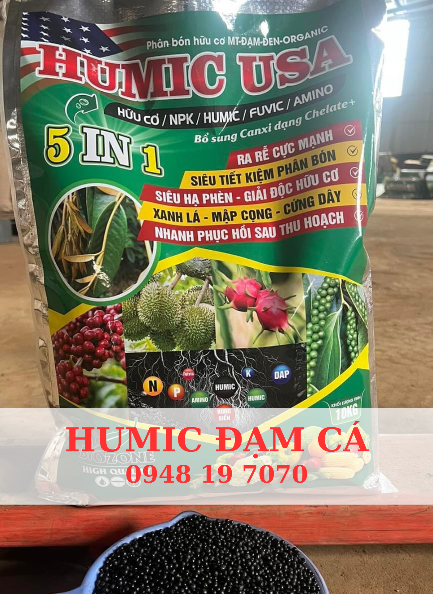 Đạm cá Humic 5 trong 1 - Humic USA 
